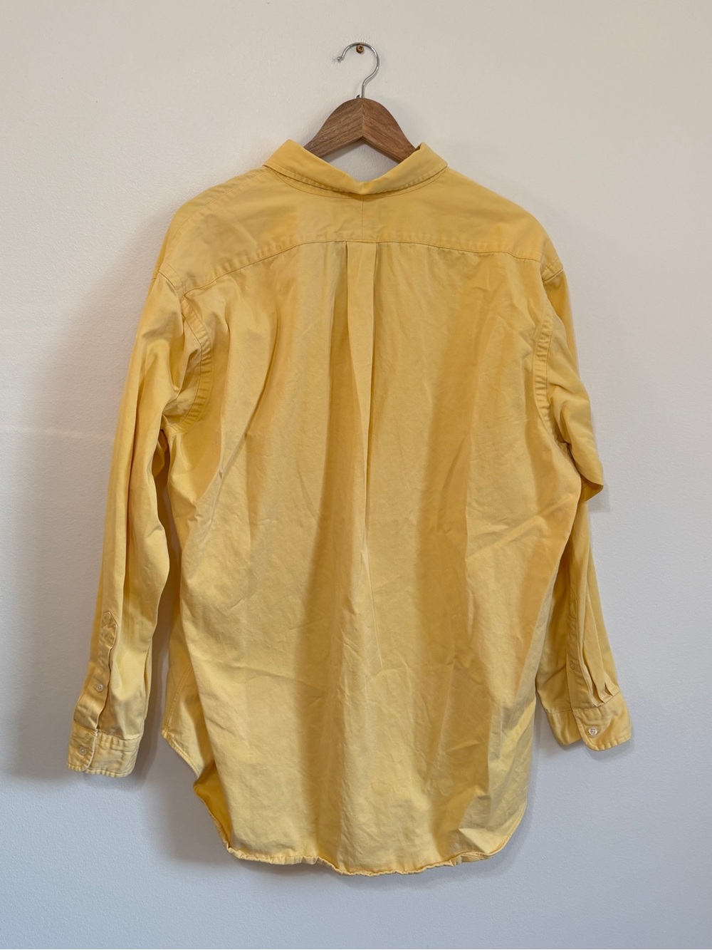 Ralph Lauren Oversized Button Up Shirt Yellow Size Large XL Women’s Cotton Fall - Picture 7 of 9